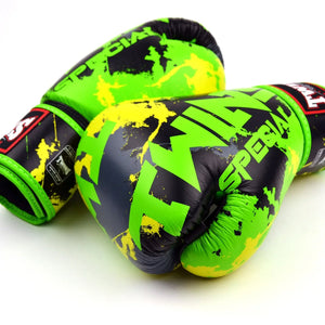 Twins Special Boxing Gloves - Candy, Black & Green (FBGVL4-61) - Muay Thailand