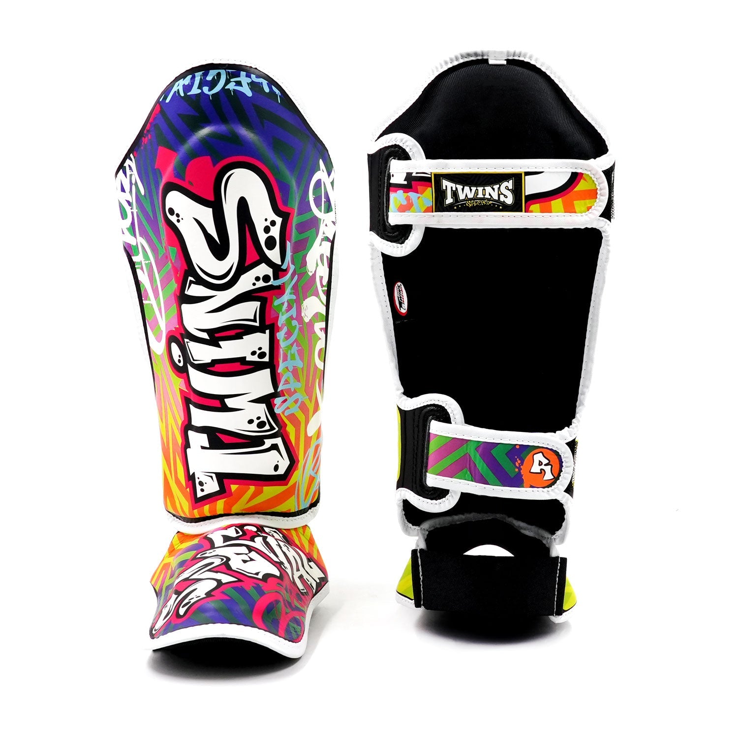 Twins Special Leather Shin Pads - Graffiti (FSGL10-68)