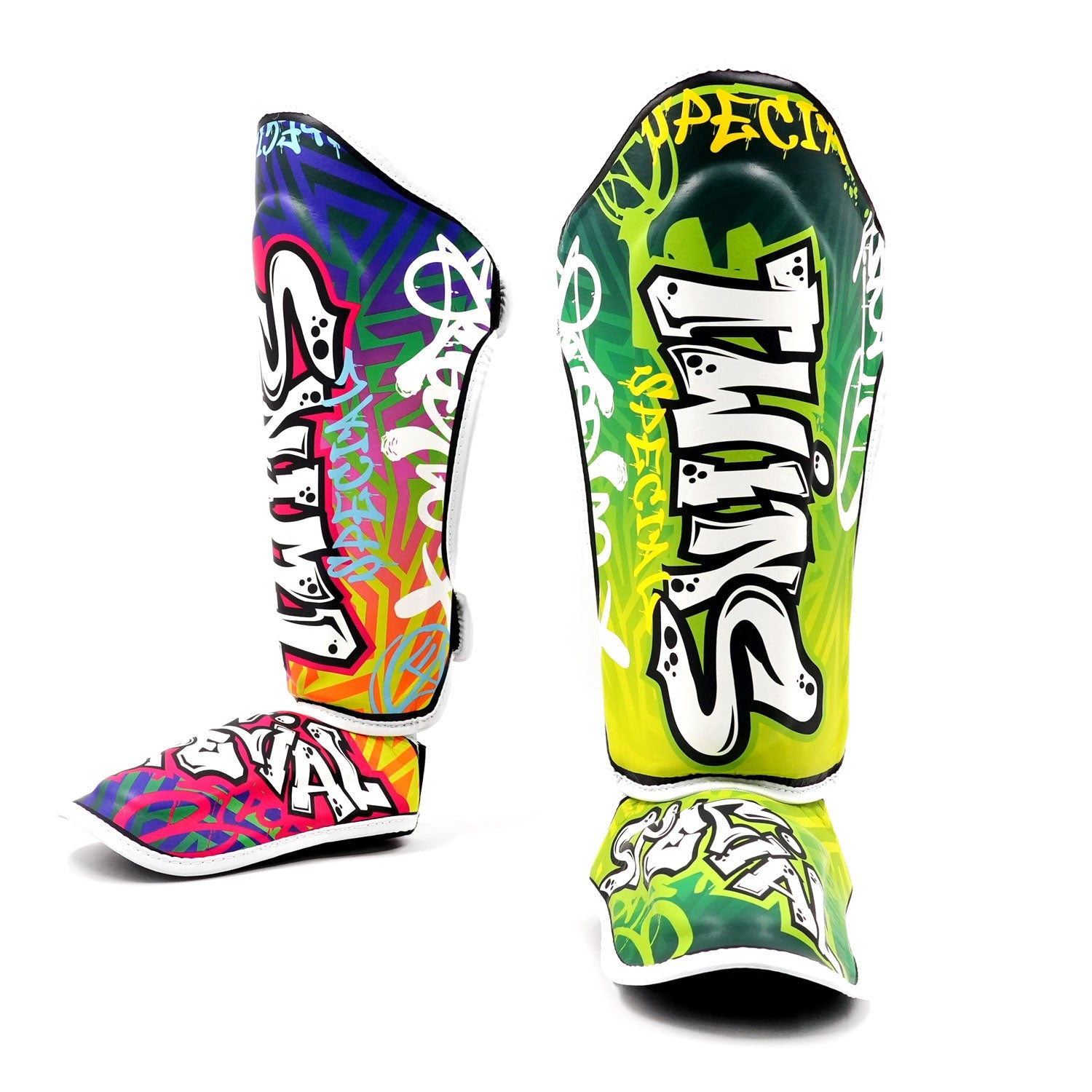 Twins Special Leather Shin Pads - Graffiti (FSGL10-68)