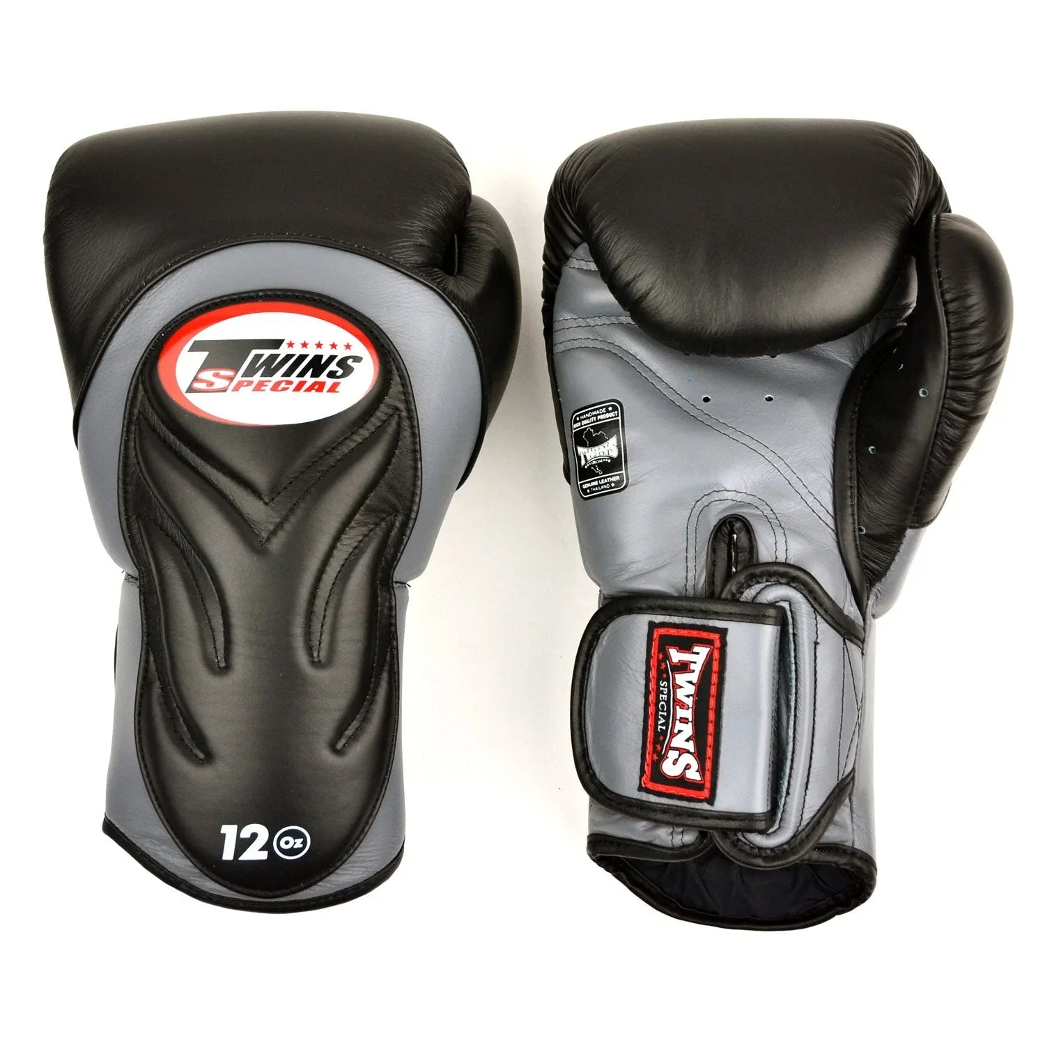 Twins Special Long-Cuff Boxing Gloves - Black & Grey (BGVL6) - Muay Thailand