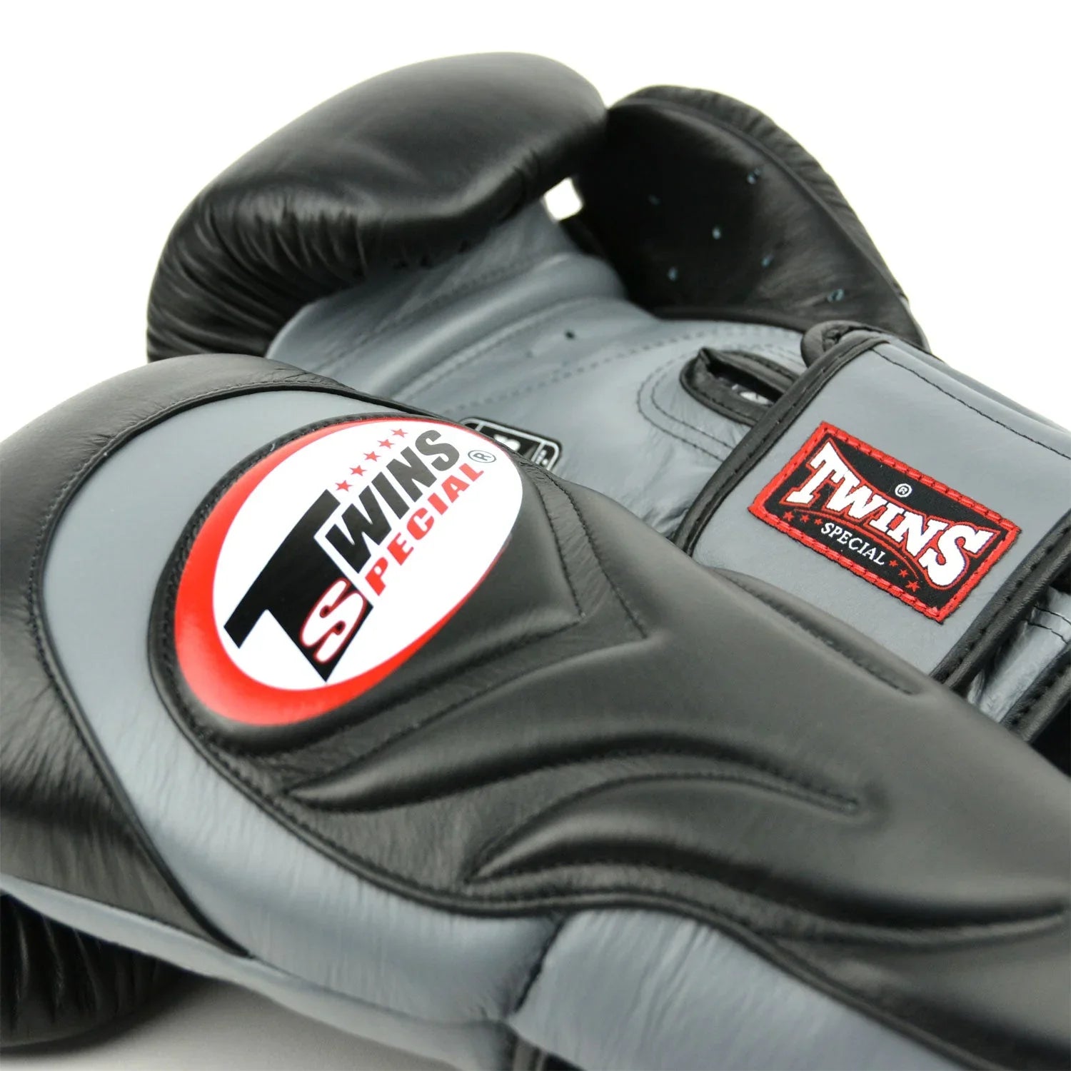Twins Special Long-Cuff Boxing Gloves - Black & Grey (BGVL6) - Muay Thailand