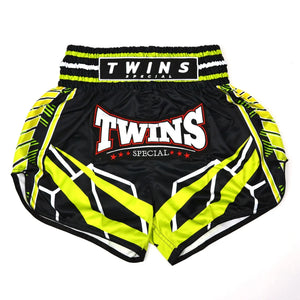Twins Special Muay Thai Shorts - Racing Black & Green - Muay Thailand