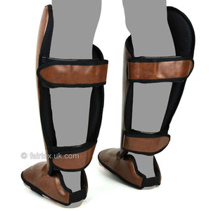 Fairtex Ultimate Shin Pads (SP8) - Vintage Brown - Muay Thailand