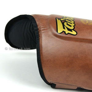Fairtex Ultimate Shin Pads (SP8) - Vintage Brown - Muay Thailand