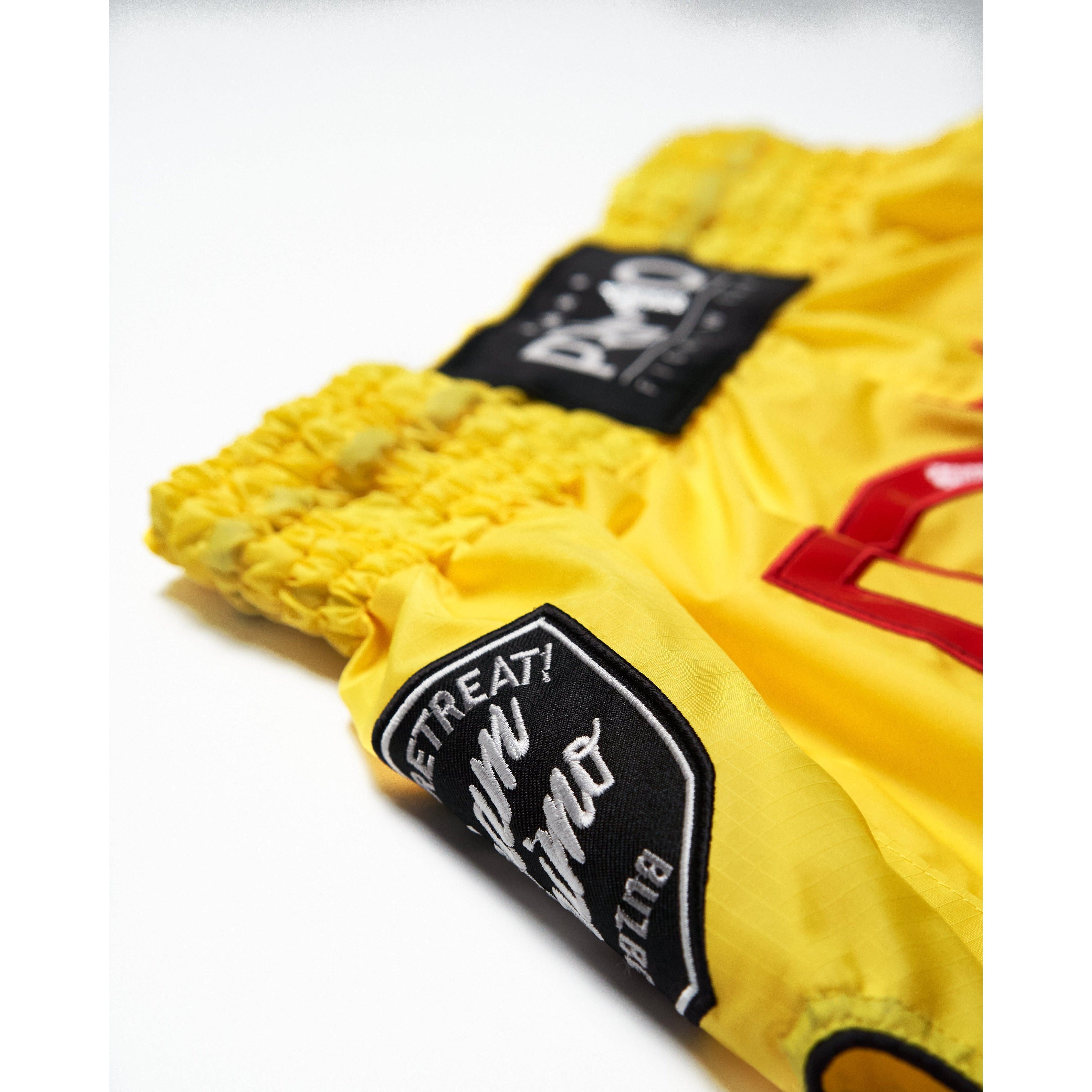 Primo Super-Nylon Muay Thai Shorts - Stadium Classic Yellow - Muay Thailand