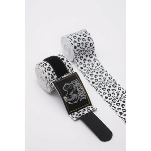 PRYDE Hand Wraps 4.5m - White Leopard - Muay Thailand