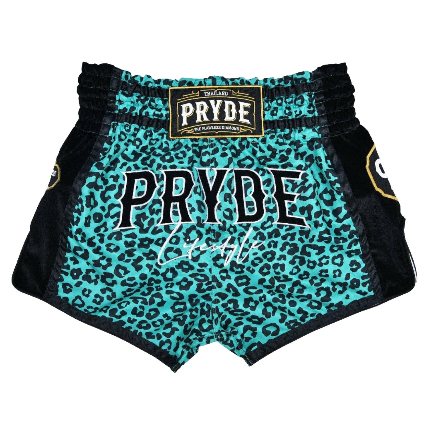 PRYDE Muay Thai Shorts - Green Leopard - Muay Thailand