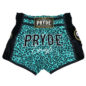 PRYDE Muay Thai Shorts - Green Leopard - Muay Thailand