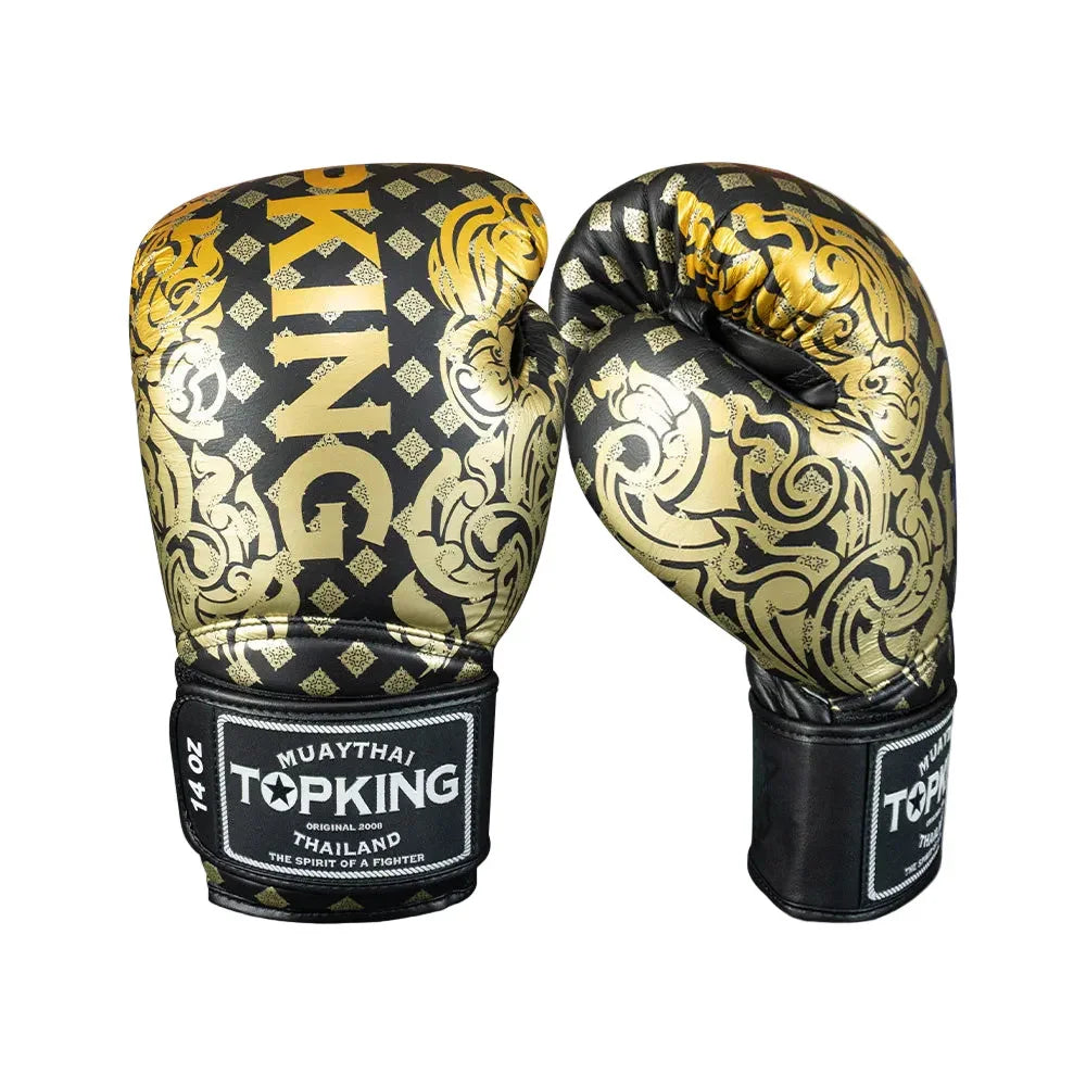 Top King Kanok II Muay Thai gloves showing the long cuff