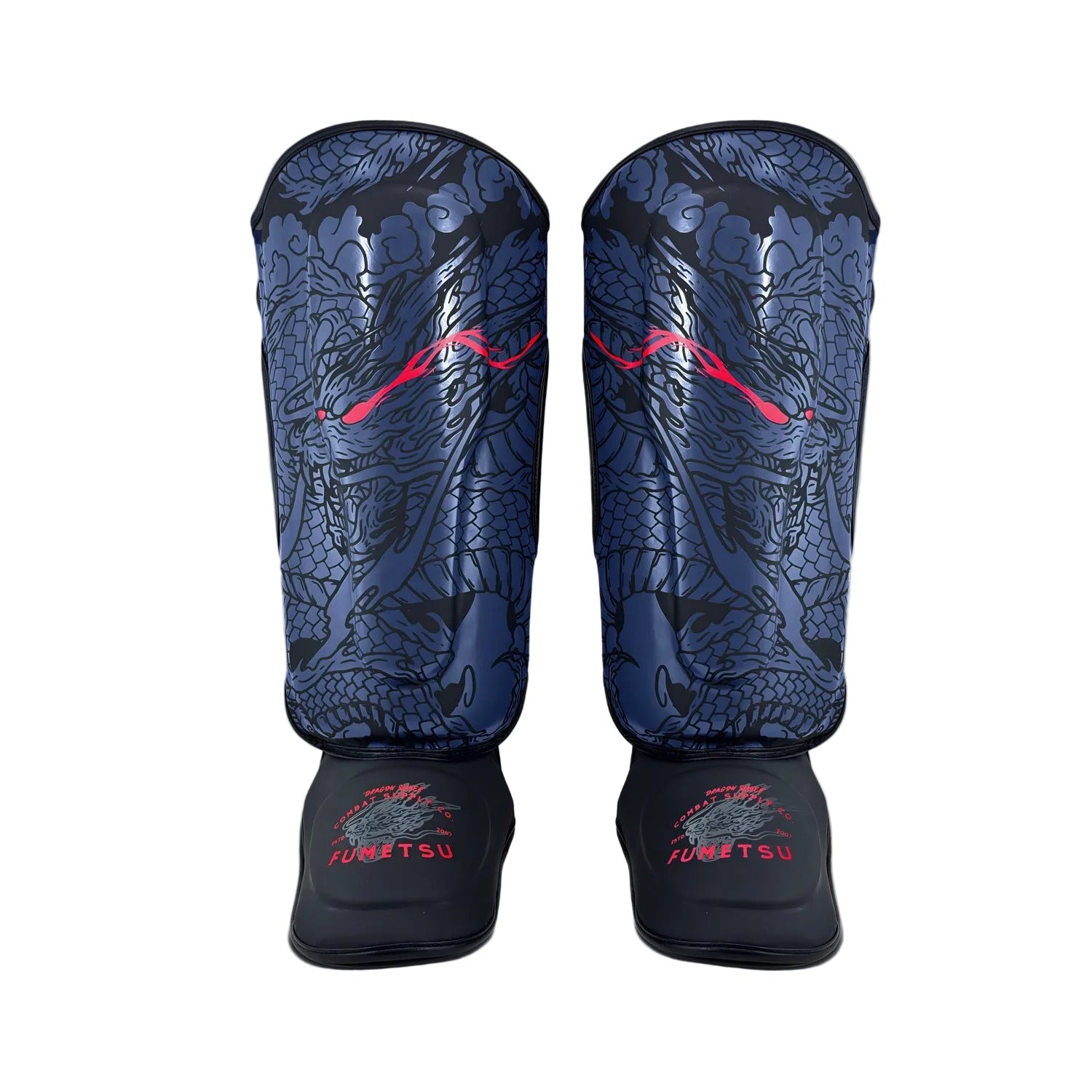 Fumetsu Dragon Slayer Shin Guards - Blue & Red
