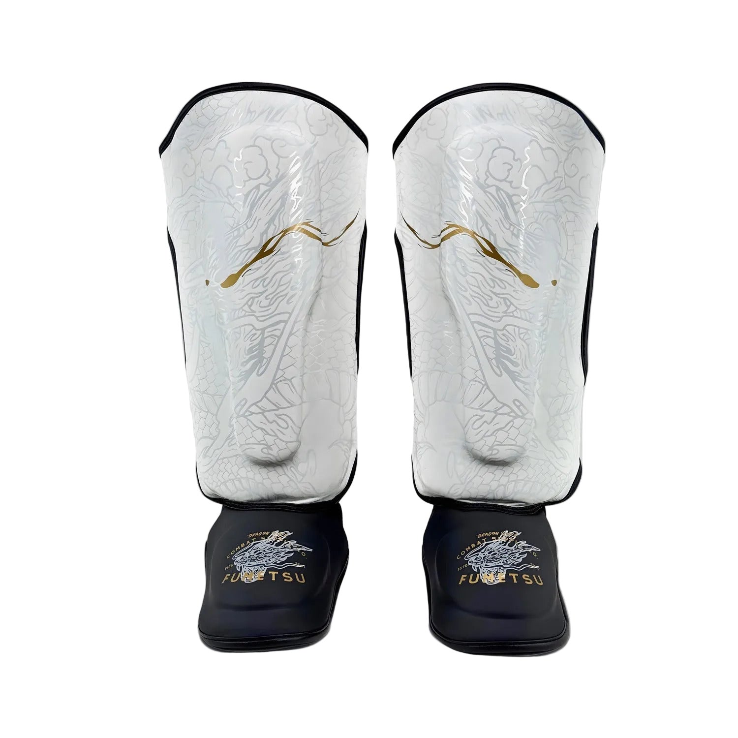 Fumetsu Dragon Slayer Shin Guards - White & Gold