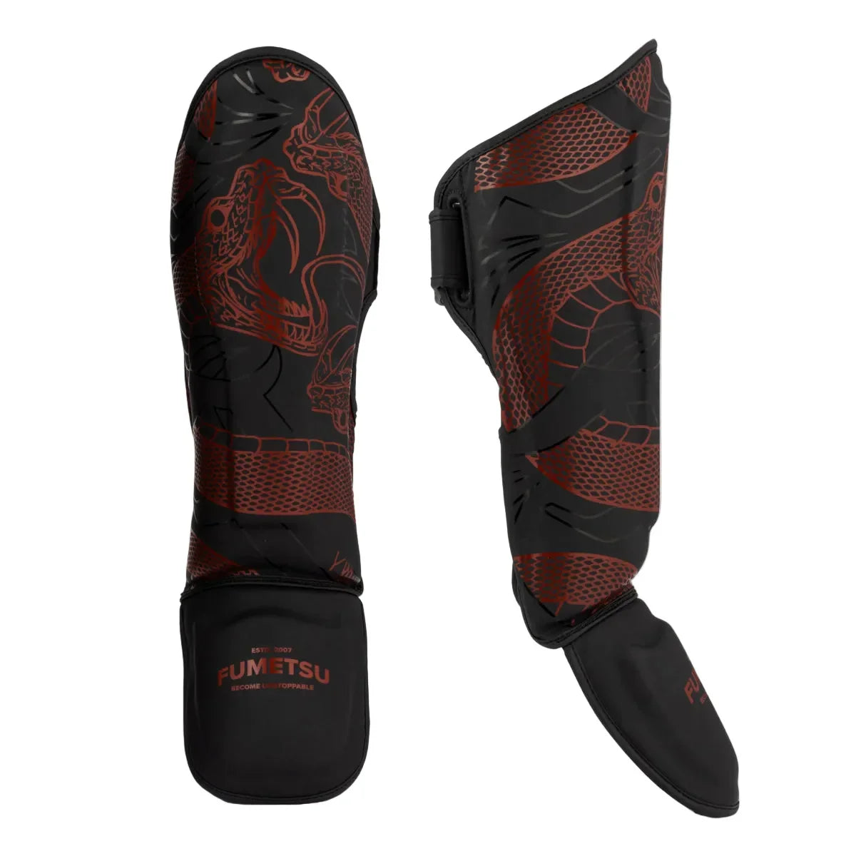 Fumetsu Anaconda Shin Guards - Black & Red