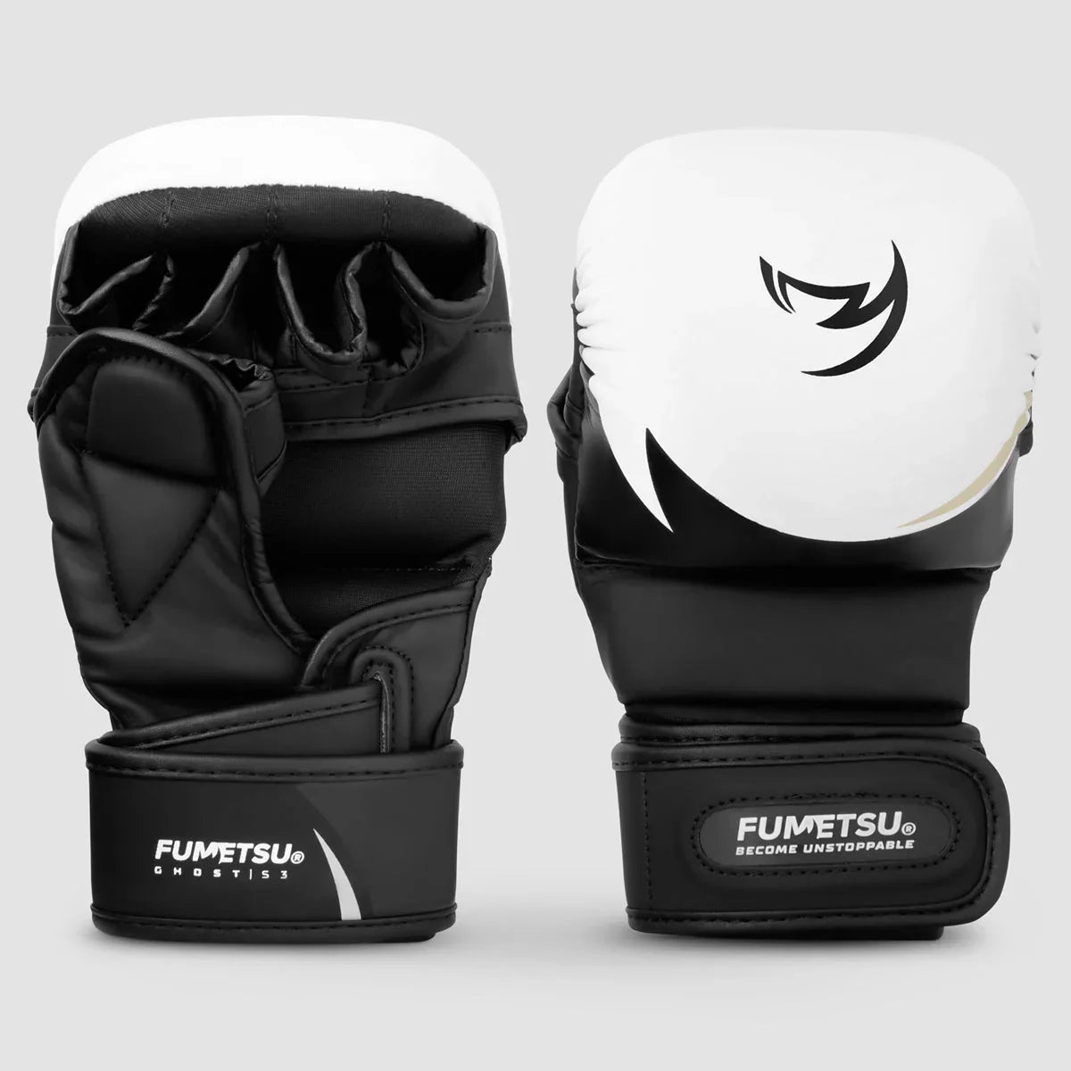 Fumetsu Ghost S3 Kids MMA Sparring Gloves - White, Black & Grey