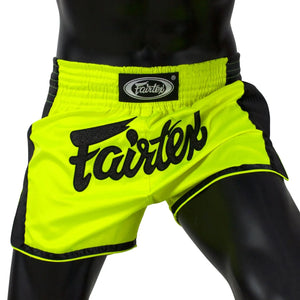 Fairtex BS1706 Slim Fit Muaythai Shorts - Lime Green - Muay Thailand