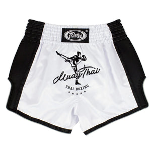 Fairtex BS1707 Slim Fit Muaythai Shorts - White - Muay Thailand