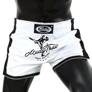 Fairtex BS1707 Slim Fit Muaythai Shorts - White - Muay Thailand