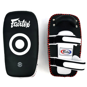 Fairtex Microfibre Thai Kick Pads - Black & White (KPLC5) - Muay Thailand