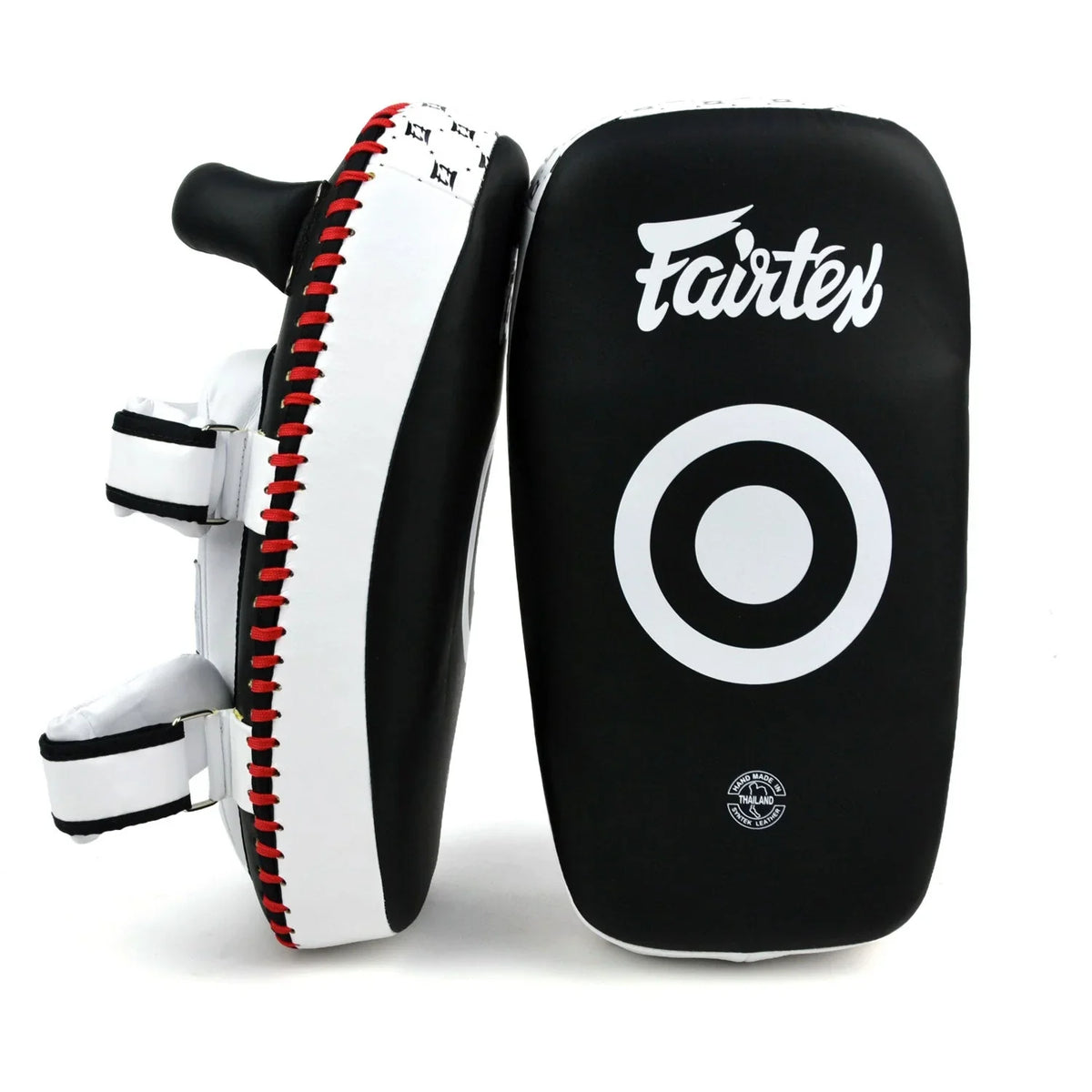 Fairtex Microfibre Thai Kick Pads - Black & White (KPLC5) - Muay Thailand