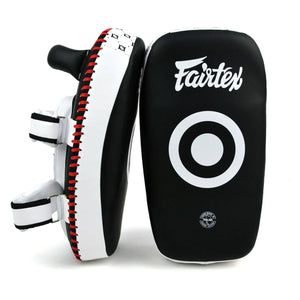 Fairtex Microfibre Thai Kick Pads - Black & White (KPLC5) - Muay Thailand