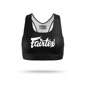 Fairtex SB1 Classic Sports Bra - Black-White - Muay Thailand