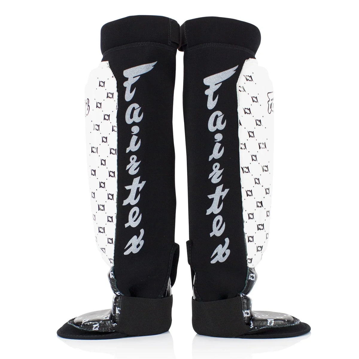Fairtex SP6 Neoprene MMA Shin Pads - White-Black - Muay Thailand