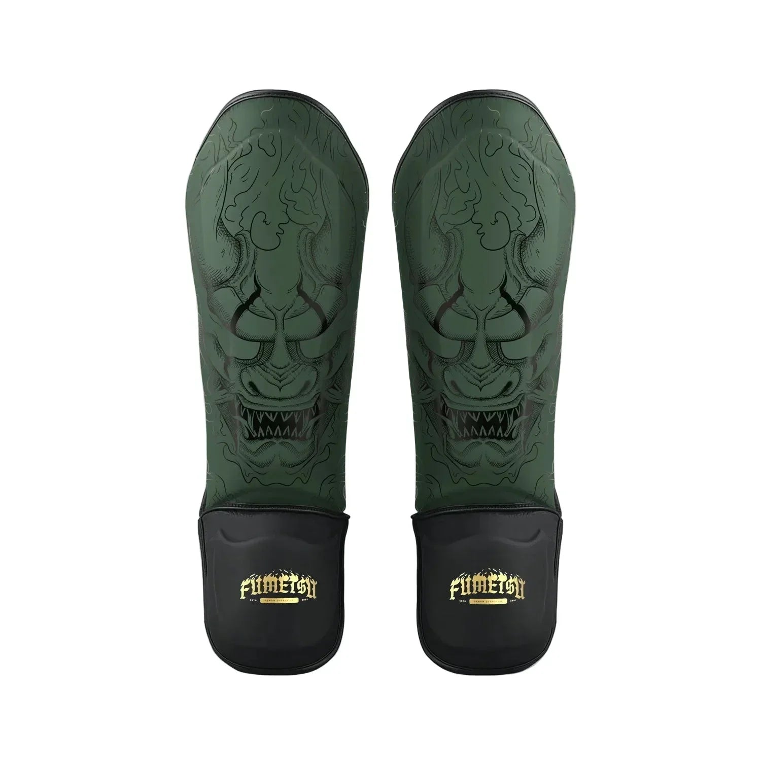 Fumetsu Oni Shin Guards - Khaki & Black - Muay Thailand