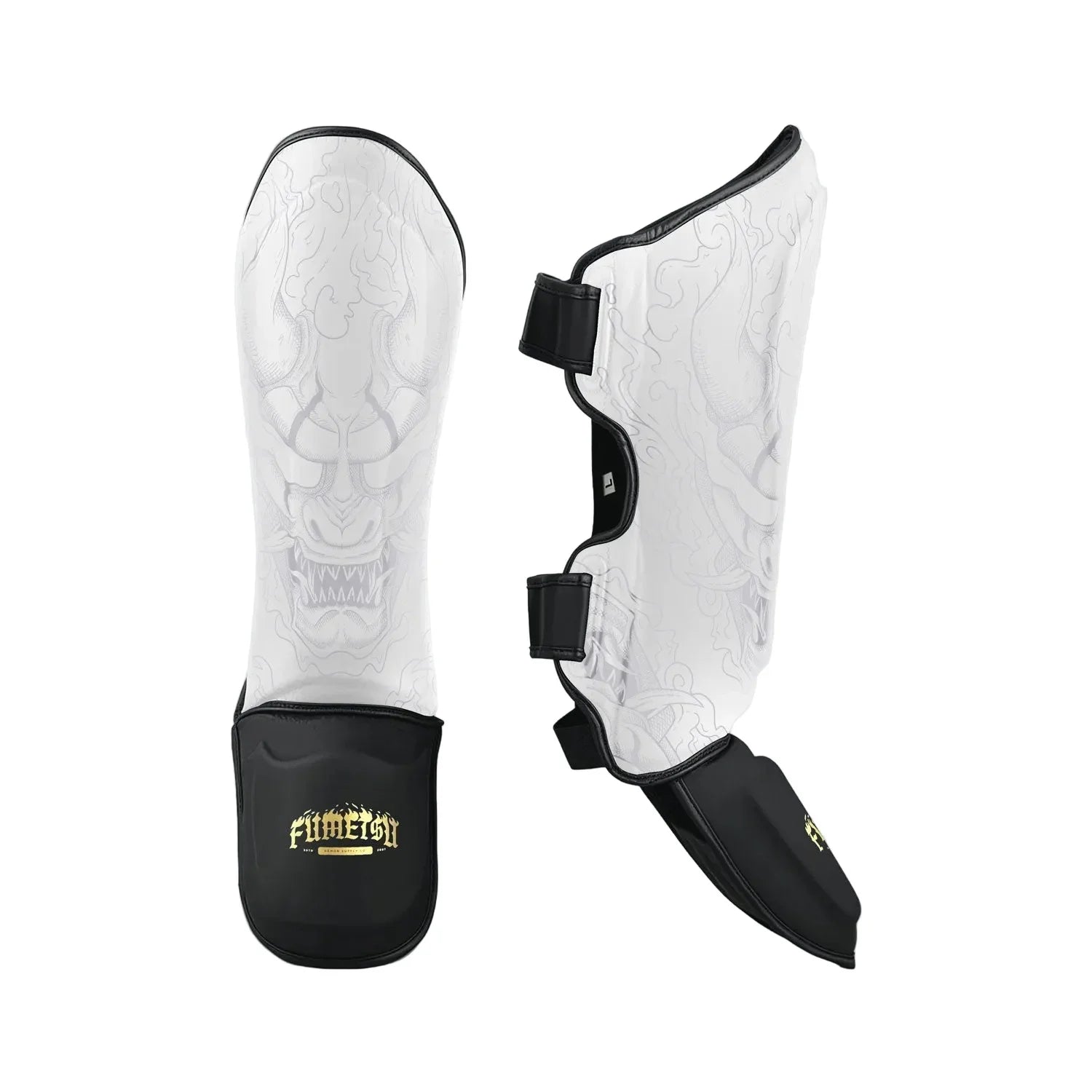 Fumetsu Oni Shin Guards - White & Black - Muay Thailand