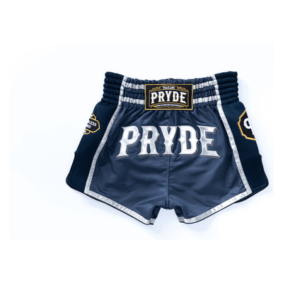 PRYDE Muay Thai Shorts - Navy & Silver - Muay Thailand