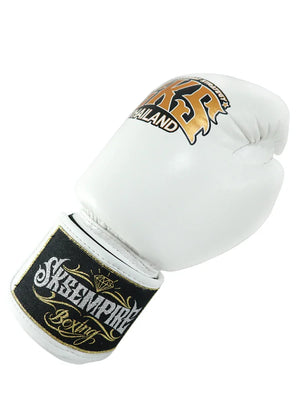 SKS Empire Leather Muay Thai Gloves - White - Muay Thailand