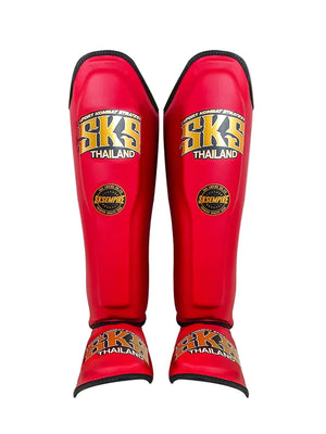 SKS Empire Microfiber Shin Pads - Red - Muay Thailand