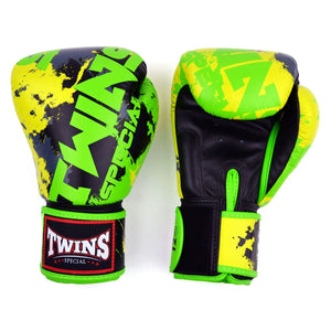 Twins Special Boxing Gloves - Candy, Black & Green (FBGVL4-61) - Muay Thailand