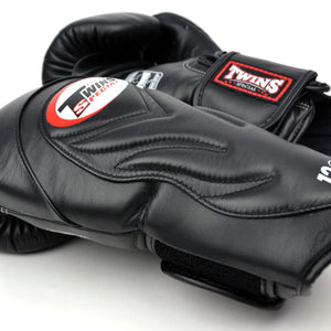 Twins Special Long-Cuff Boxing Gloves - Black (BGVL6) - Muay Thailand