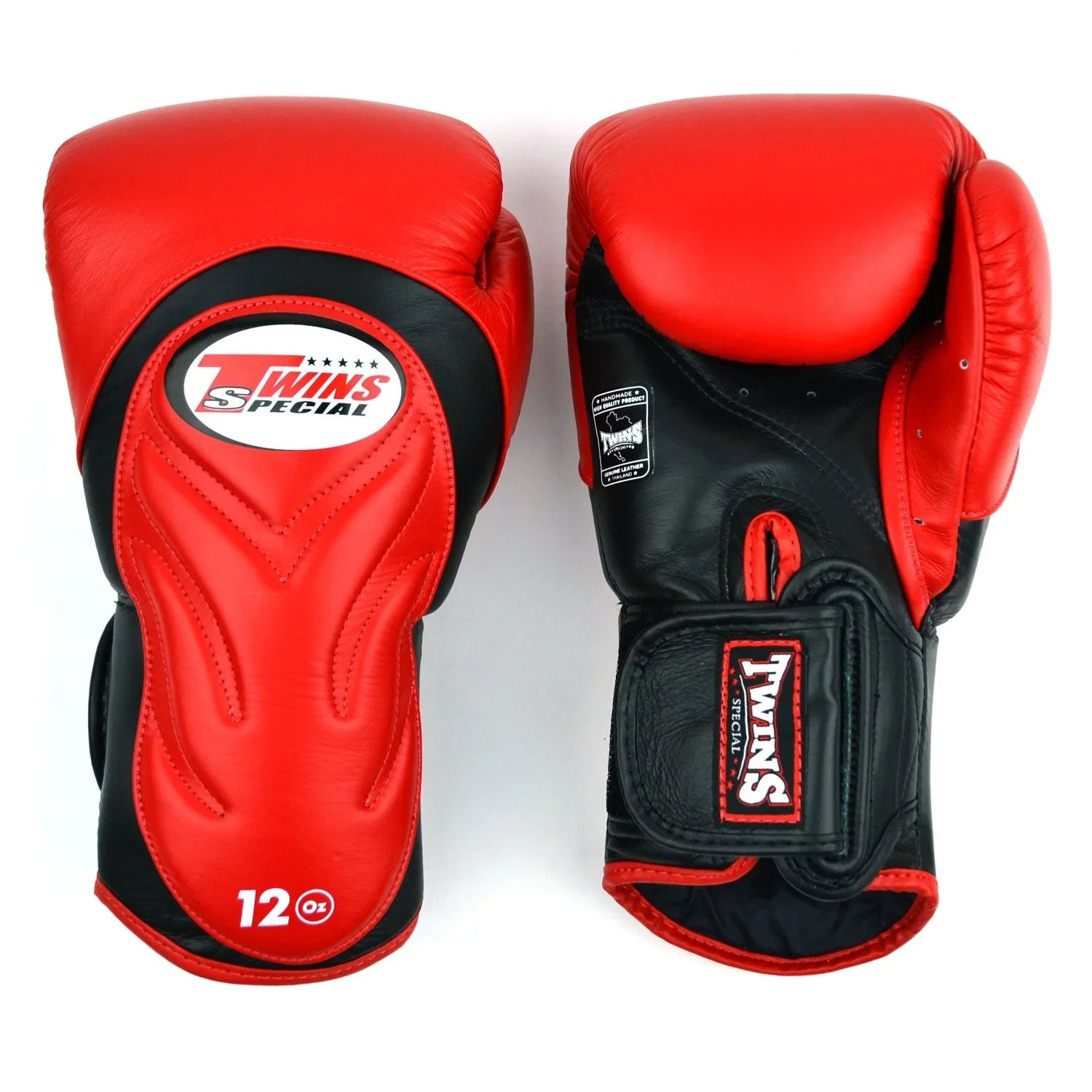 Twins Special Long-Cuff Boxing Gloves - Red & Black (BGVL6) - Muay Thailand
