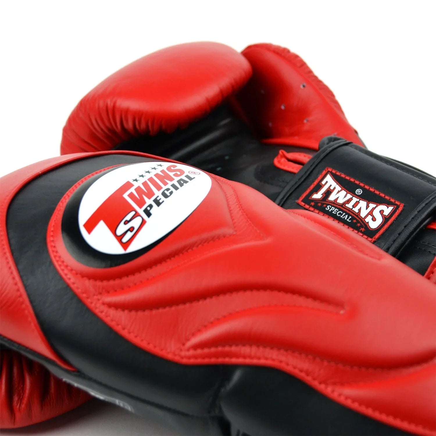 Twins Special Long-Cuff Boxing Gloves - Red & Black (BGVL6) - Muay Thailand