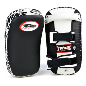 Twins Special Microfibre Thai Kick Pads - Black & White (KPS10) - Muay Thailand