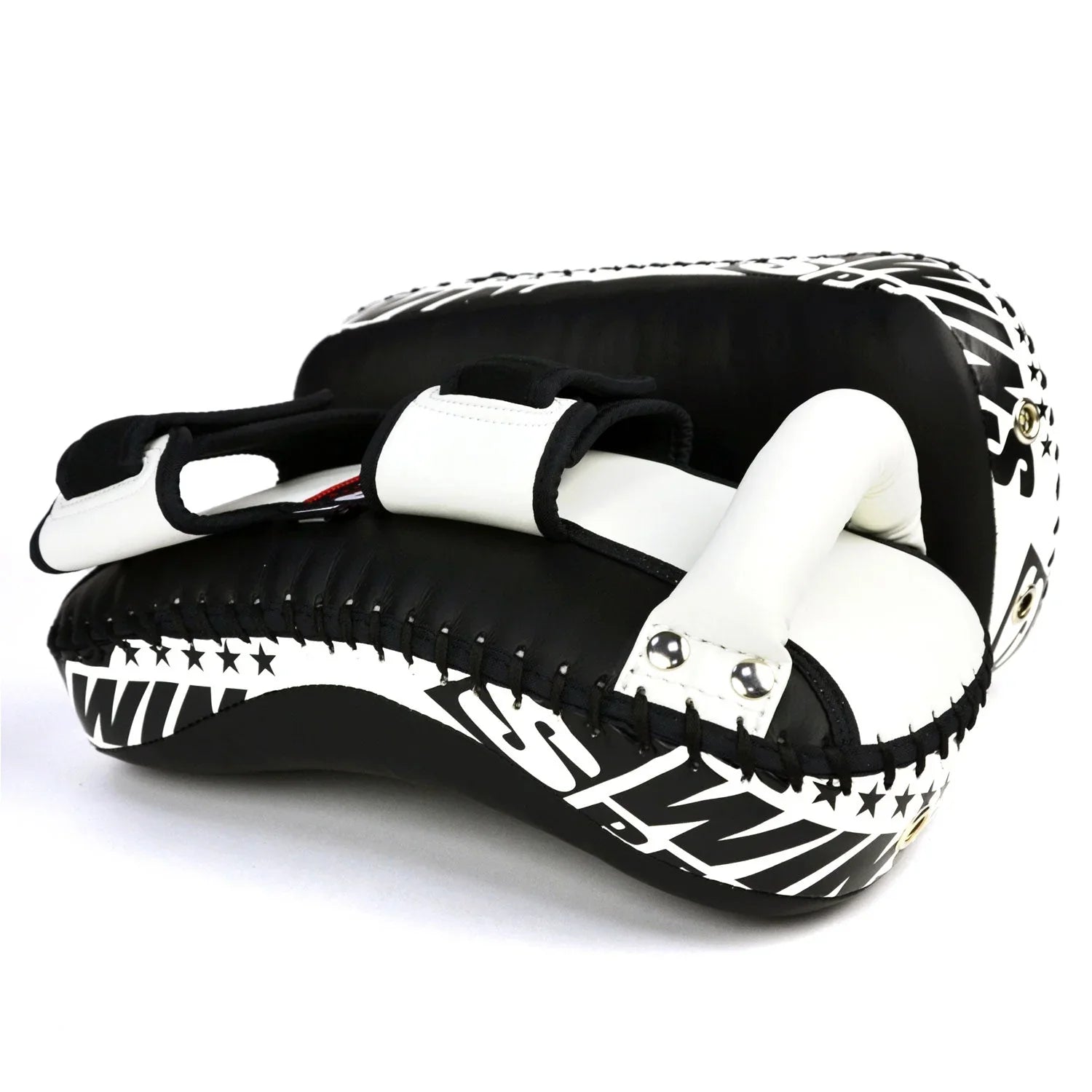Twins Special Microfibre Thai Kick Pads - Black & White (KPS10) - Muay Thailand