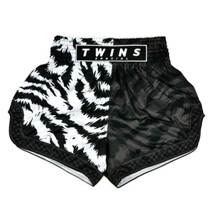 Twins Special Muay Thai Shorts - Jungle Black & White - Muay Thailand
