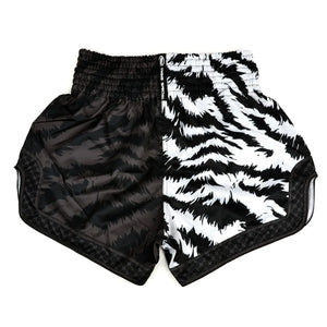 Twins Special Muay Thai Shorts - Jungle Black & White - Muay Thailand