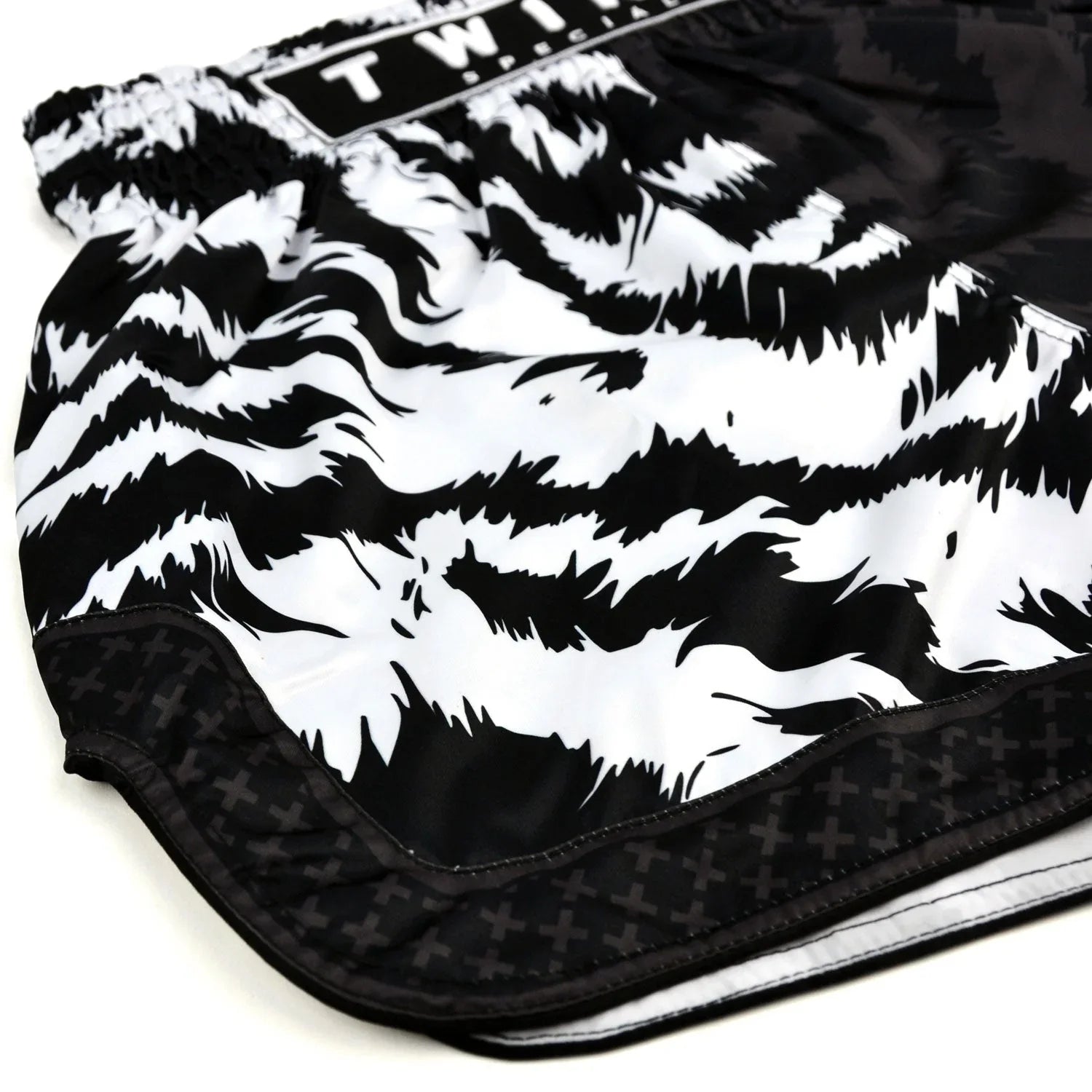 Twins Special Muay Thai Shorts - Jungle Black & White - Muay Thailand