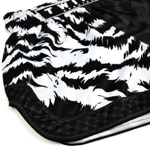 Twins Special Muay Thai Shorts - Jungle Black & White - Muay Thailand