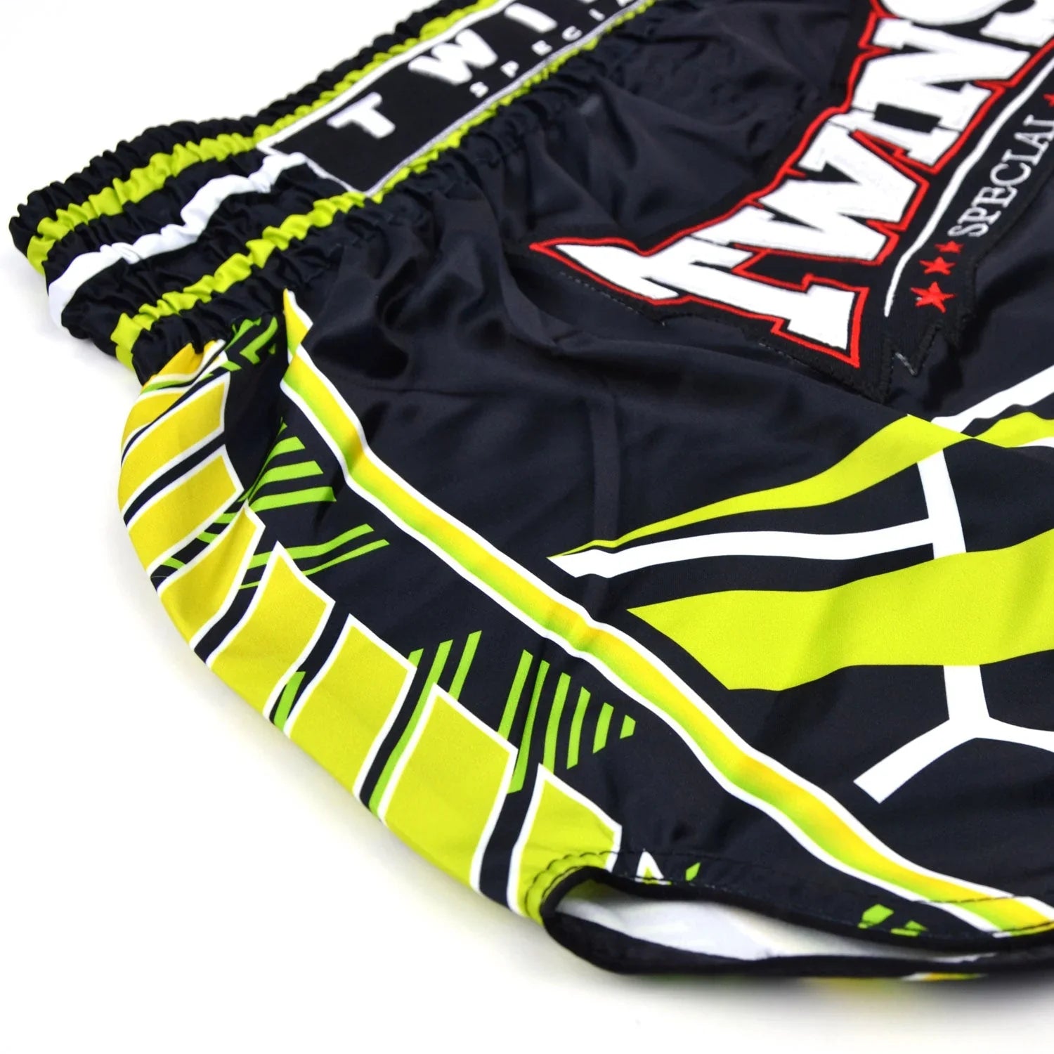 Twins Special Muay Thai Shorts - Racing Black & Green - Muay Thailand