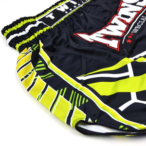 Twins Special Muay Thai Shorts - Racing Black & Green - Muay Thailand