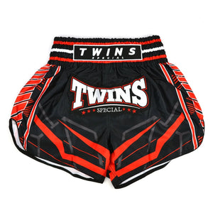 Twins Special Muay Thai Shorts - Racing Black & Red - Muay Thailand