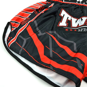 Twins Special Muay Thai Shorts - Racing Black & Red - Muay Thailand