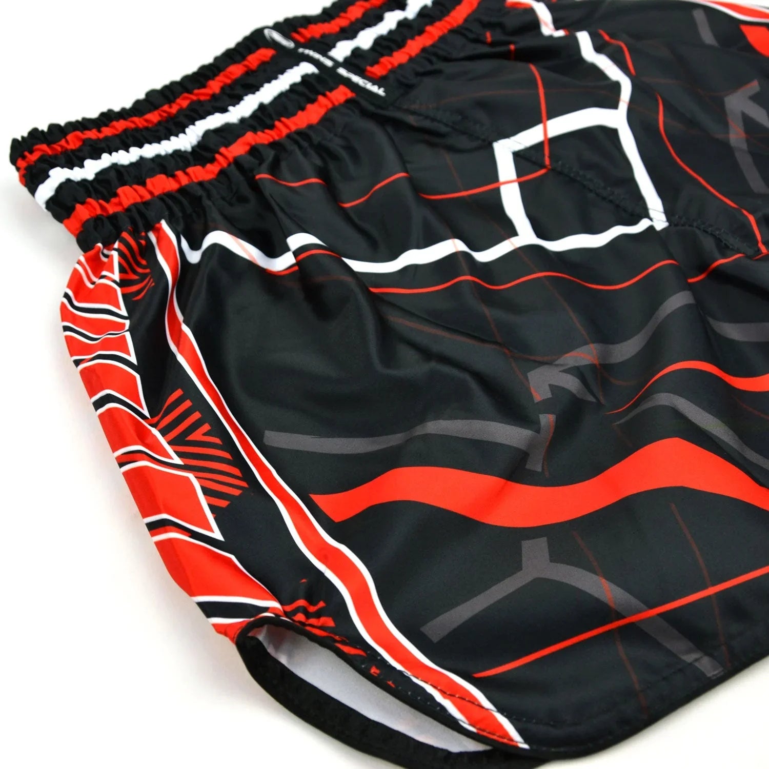 Twins Special Muay Thai Shorts - Racing Black & Red - Muay Thailand