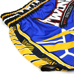 Twins Special Muay Thai Shorts - Racing Blue & Yellow - Muay Thailand