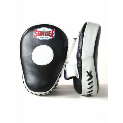 Sandee Curved Focus Mitts - Black & White - Muay Thailand