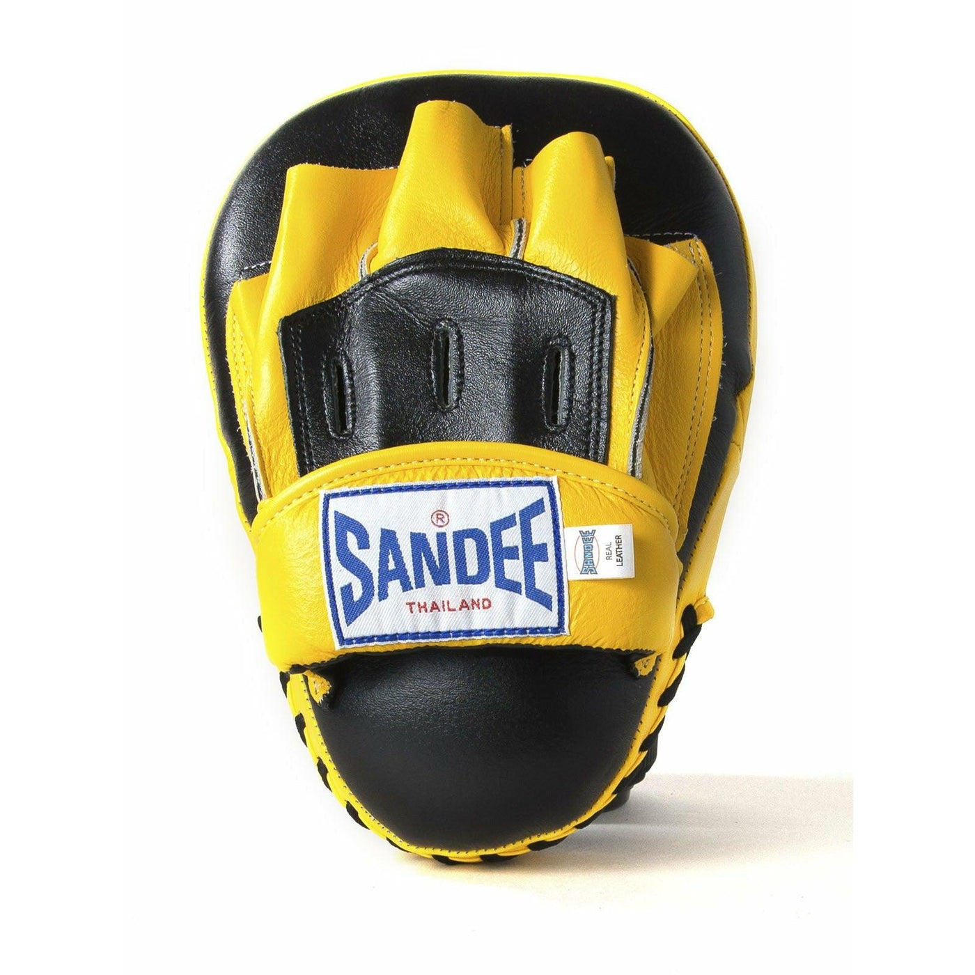 Sandee Curved Focus Mitts - Black & Yellow - Muay Thailand