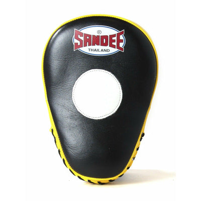Sandee Curved Focus Mitts - Black & Yellow - Muay Thailand