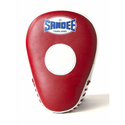 Sandee Curved Focus Mitts - Red & White - Muay Thailand